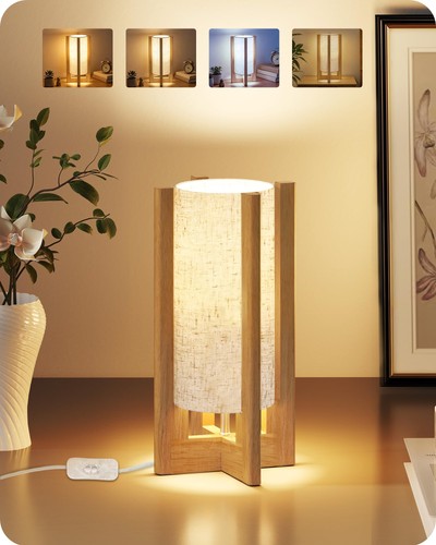 Nachttischlampe aus holz für - nachttischlampe, holz,