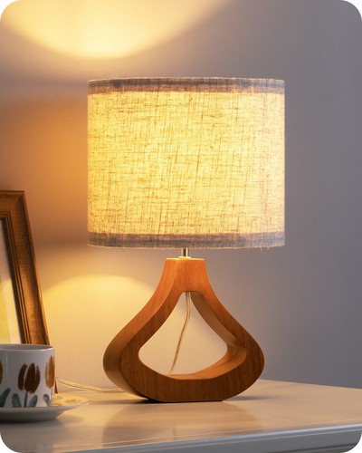 Nachttischlampe aus holz - aus,