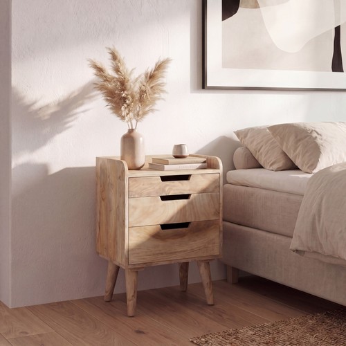 Nachttisch mango massivholz - nachttisch,