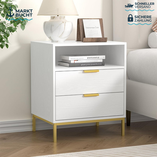 Nachttisch weiß holz modern - nachttisch,