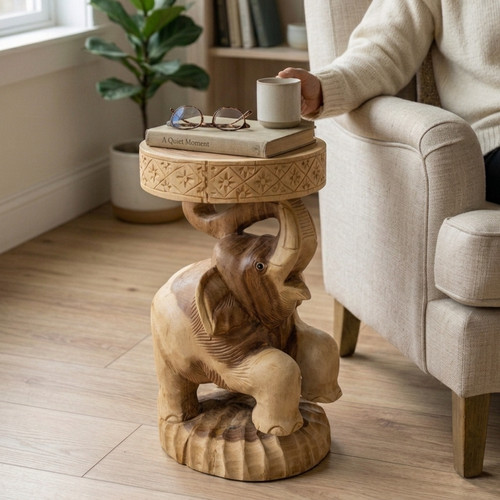 Holz beistelltisch elefant - holz,